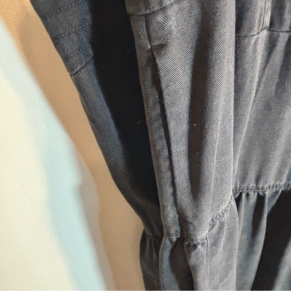 EVERLANE Sz L 100% Tencel Washed Out Look Tiered Flowy Pockets Sleeveless Dress - Picture 5 of 10